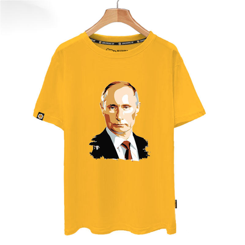 大帝短袖头像俄罗斯总统putint恤领男女纯棉半袖上衣服可定制短袖男