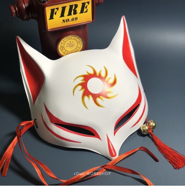 鬼武士面具半脸面具日式鬼武士半脸脸儿童帅气古风狼人杀二次元舞会