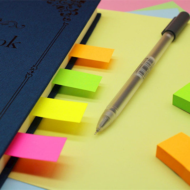 荧光便利贴可爱百事贴n次贴便签纸重点标记分类告示贴彩色便条贴荧光