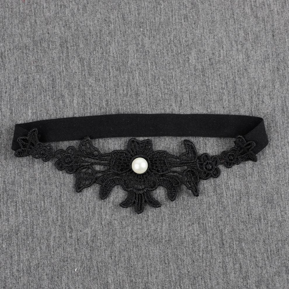 qefh蝴蝶结弹力腿环饰品性感蕾丝日系学生黑色大腿圈女链原宿腿带绑