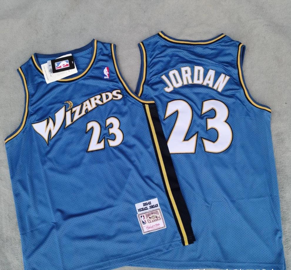 滕讯体育nba旗舰 nba奇才23号复古球衣 洞布速干双层密绣 白色 s