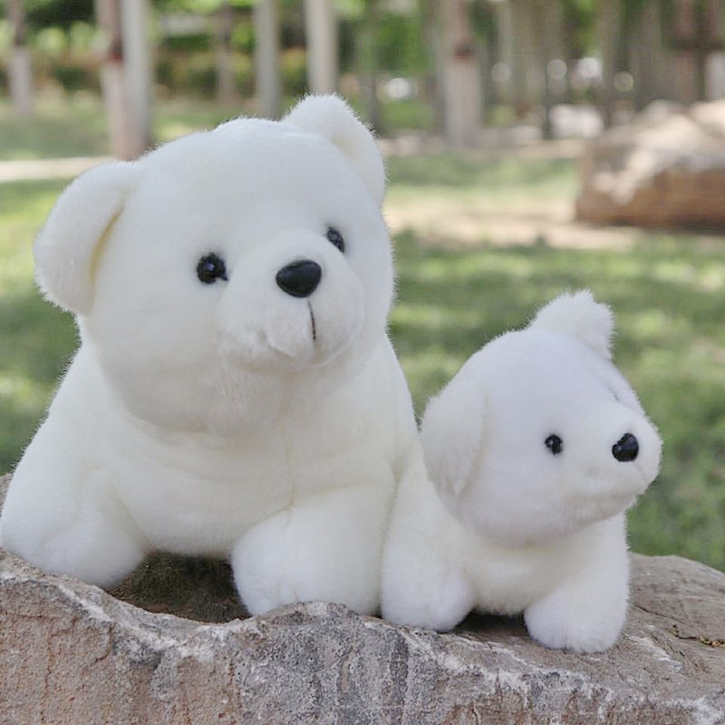 大白熊玩偶 创意可爱北极熊毛绒玩具海洋馆白熊公仔玩偶迷你小号娃娃