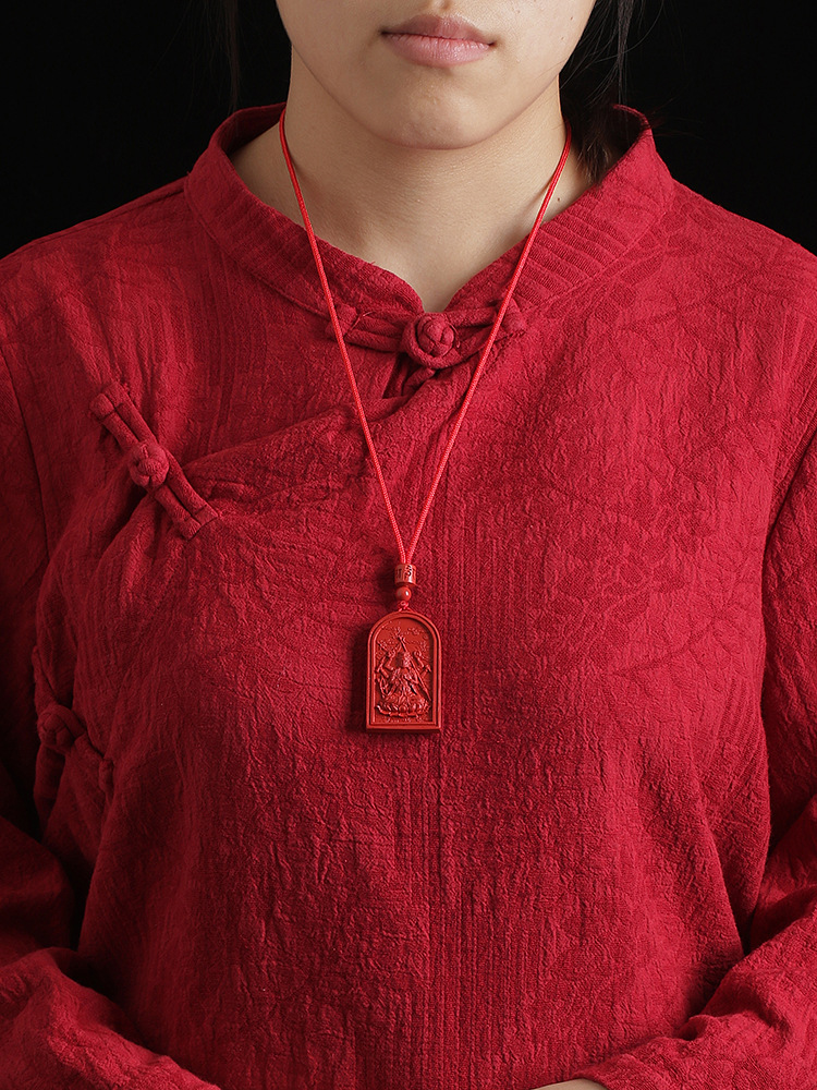 朱砂吊坠男女士道教斗姆元君随身挂件 斗姆元君佛牌【图片 价格 品牌