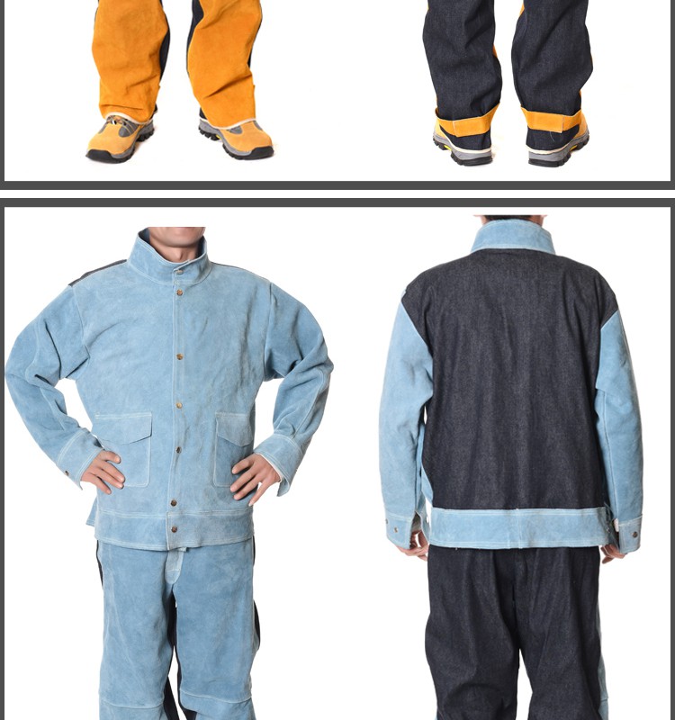 氩弧焊防辐射衣服牛皮焊工服套装电焊防烫耐高温防火花防护焊接工作服