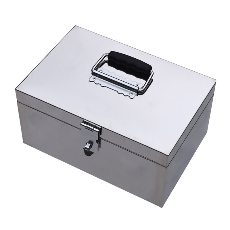 2022新款可狄kedi304不锈钢箱收纳盒证件盒超市收银箱带锁箱子储物箱