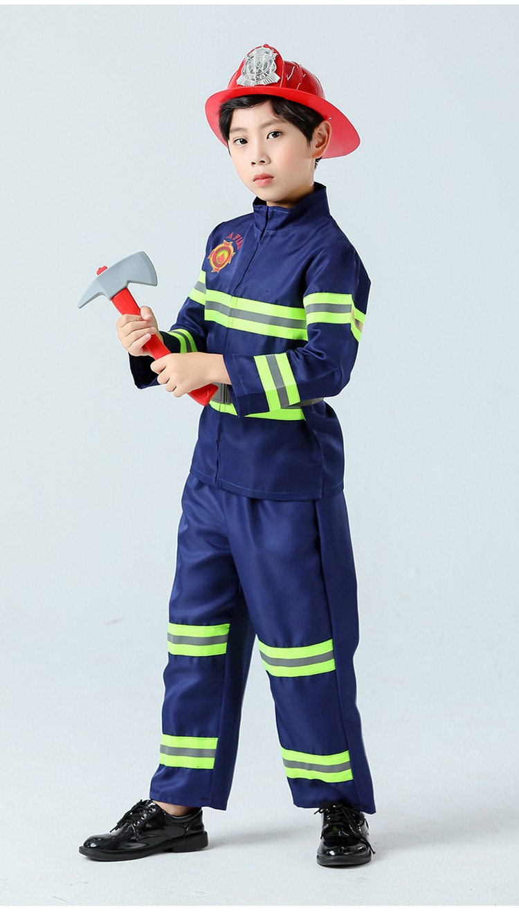 菲凡阁 消防员衣服儿童儿童消防员服装男女小孩职业体验角色扮演衣服