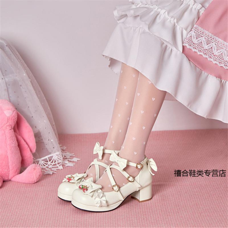 洛丽塔鞋子小高跟lolita鞋子梅露露优雅中跟甜美可爱jk制服日系lo鞋小
