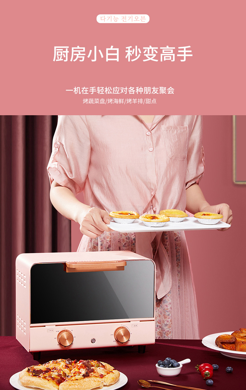 酷迪熊(kudixiong)电烤箱家用多功能烘焙蒸烤10升厨房电器迷你烤箱