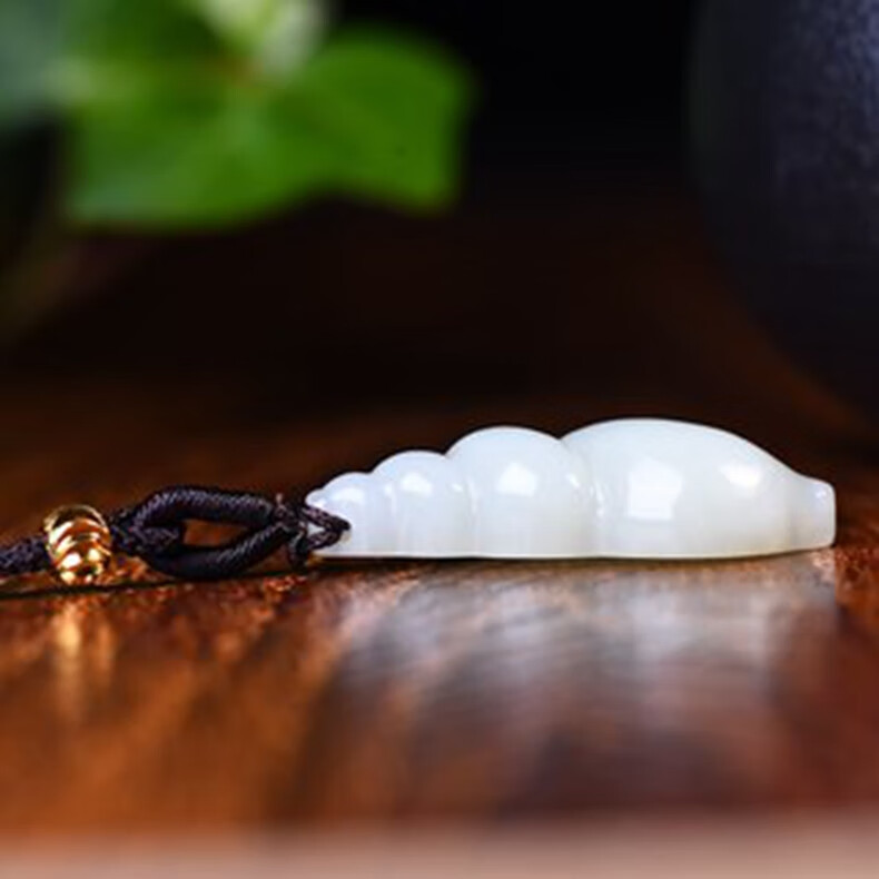 奥展和田玉吊坠小海螺挂件男女款玉石玉坠项链生日礼物附证书红色