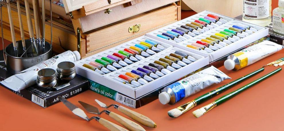 油画颜料全套美术绘画工具油画颜料12色48色油画布框初学者套装