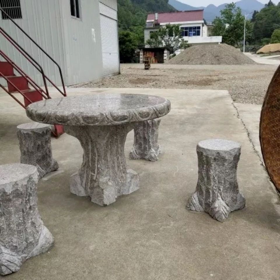 童班尼石桌石凳庭院户外花园青石仿古户外家用室外精雕天然桌子茶几石