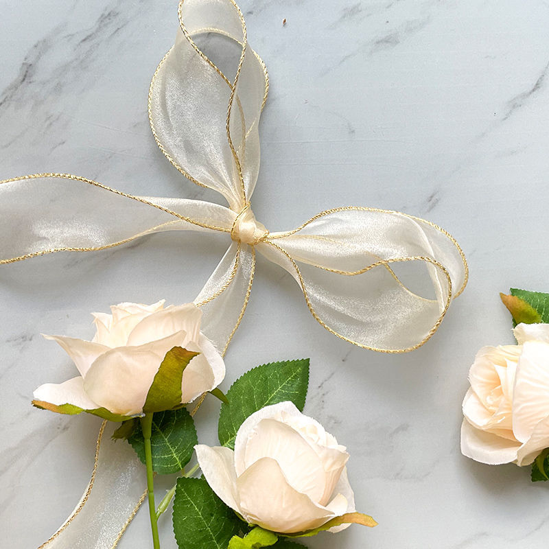 丝带鱼尾纱波浪缎带丝带彩飘带鲜花束围边花店艺包装绑头饰蝴蝶结diy