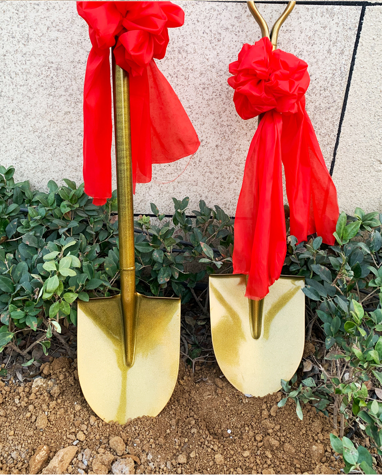 奠基庆典开工仪式金铲子奠基铲金色铁锹动工挖土工具金色铲子15米长款