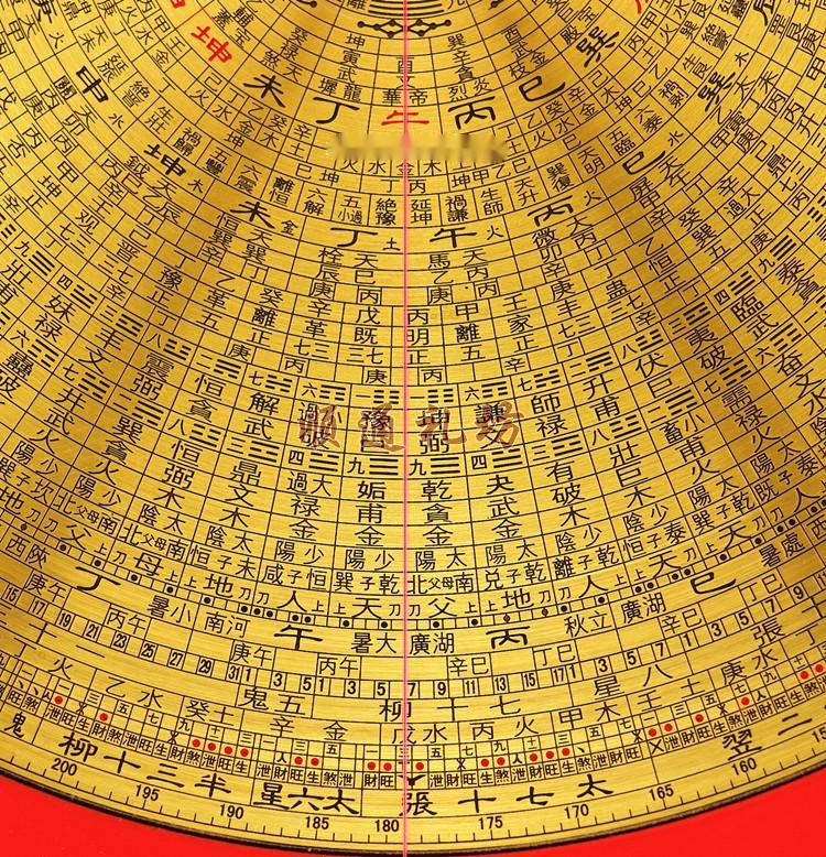 顺通礼坊集福堂9寸罗盘过路阴阳金锁玉关风水罗盘面板铜罗盘三元三合