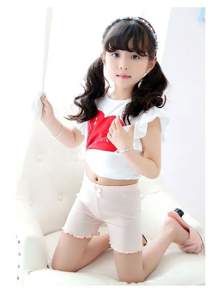 夏季儿童安全裤女莫代尔防走光薄款中大童打底短裤小女孩保险内裤粉黑