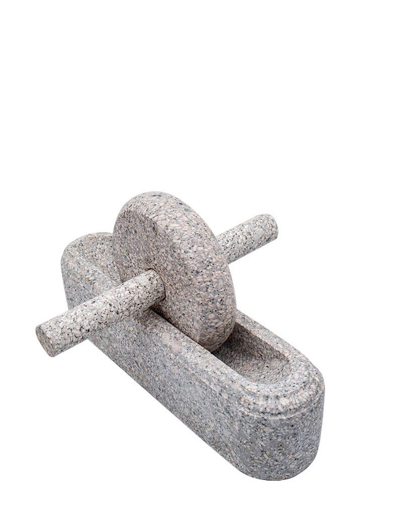 仁德行麦饭石碾子家用老式铁碾子手推槽石臼药碾粉碎研磨船中药捣碾压