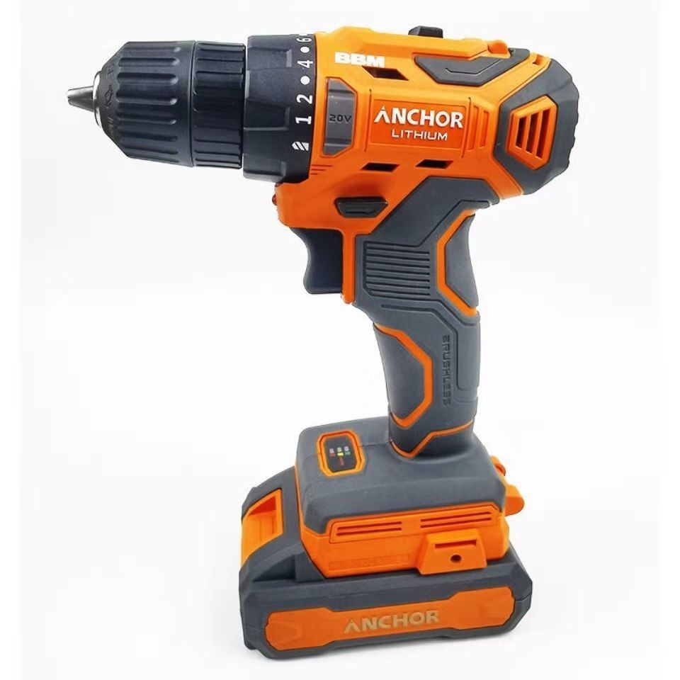 铁锚锂电电钻无刷20v双速充电式冲击手电钻木钢材电动螺丝刀批头定制