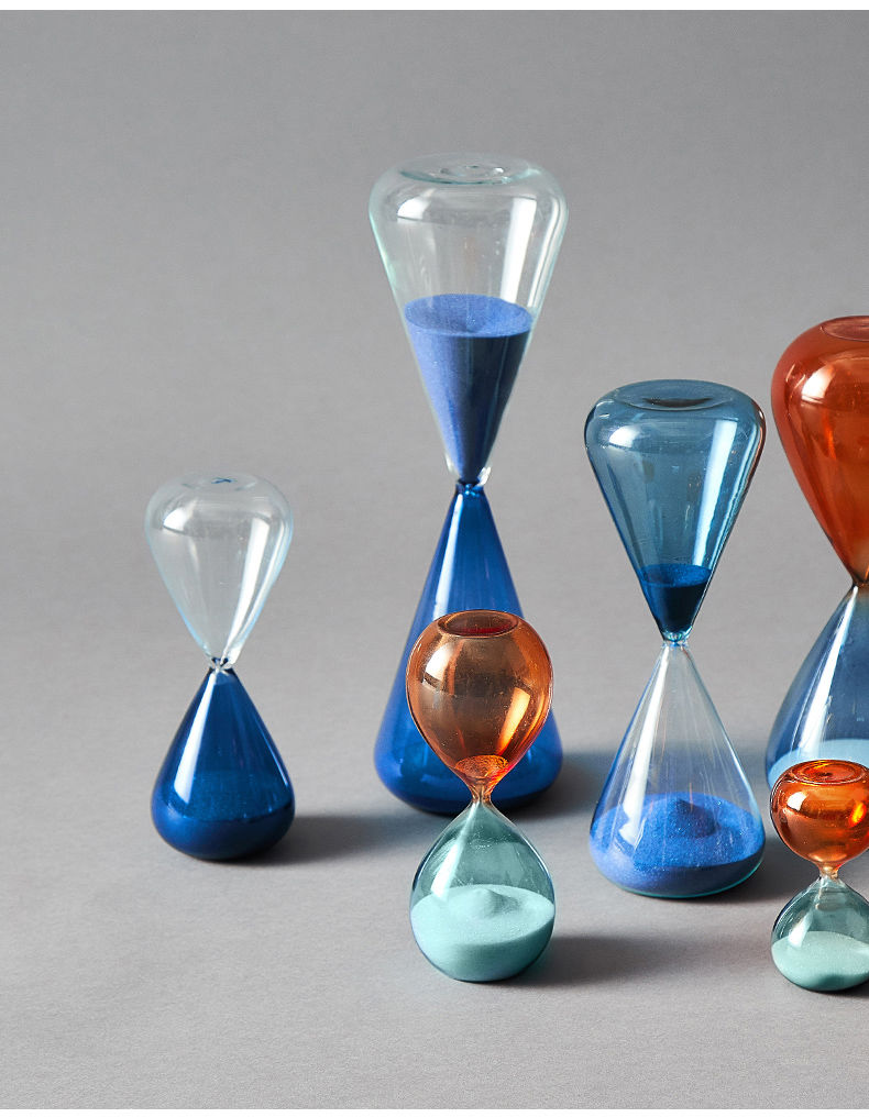 家居装饰品器ins创意计时桌面摆件儿童生日礼物红蓝玻璃沙漏30分钟高