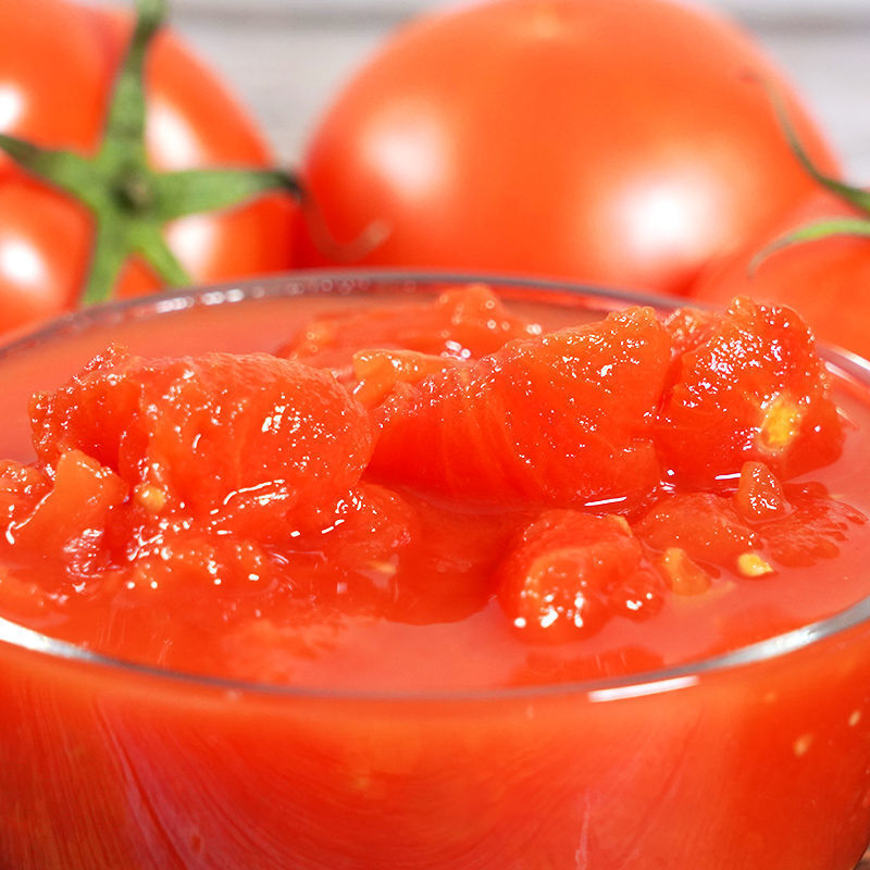 中粮屯河新疆番茄丁390g*6罐去皮新鲜西红柿番茄肪罐头 屯河番茄丁390