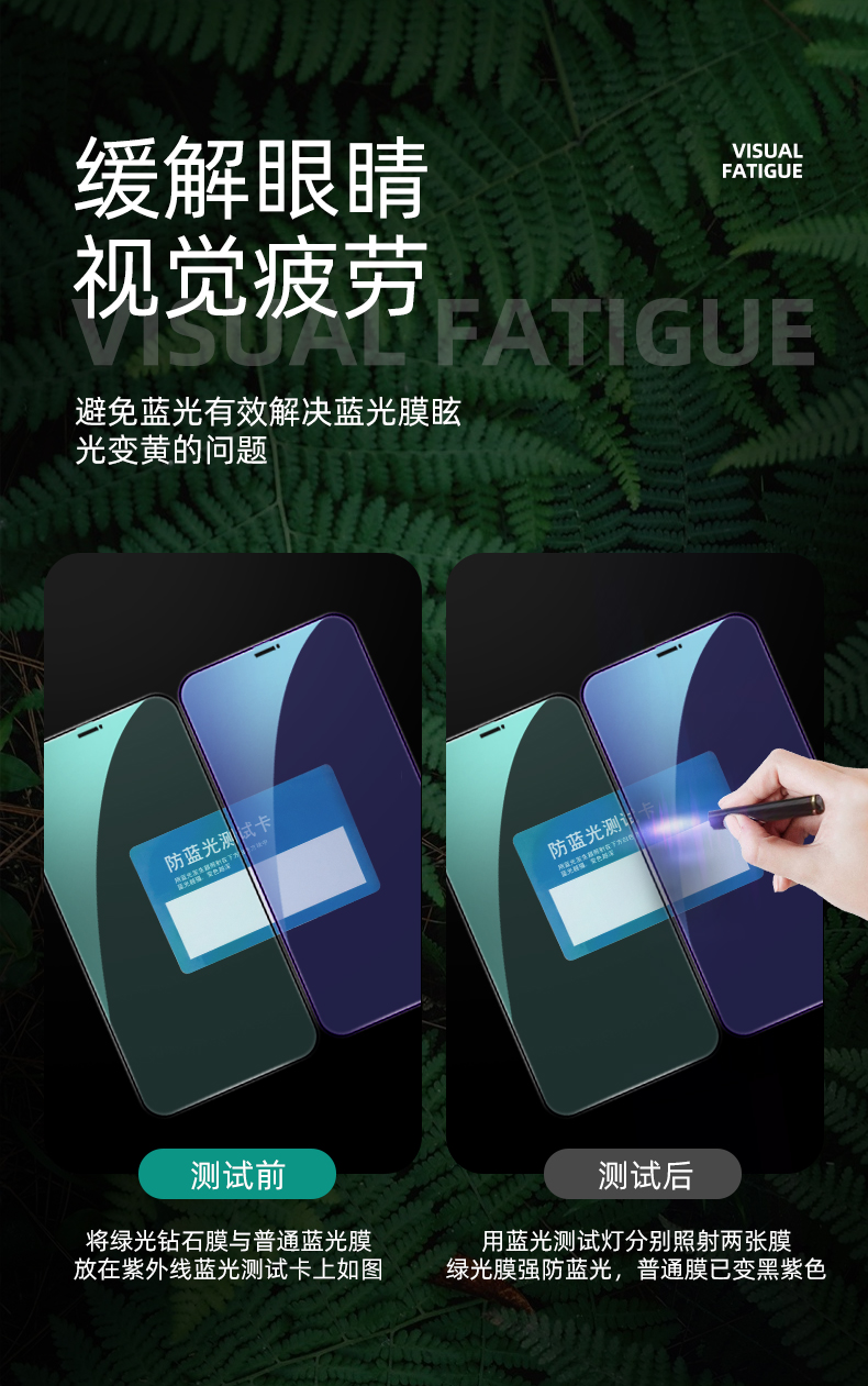 绿光膜适用苹果13钢化膜iphone13promax玻璃12膜11pro全屏xs抗蓝光zui