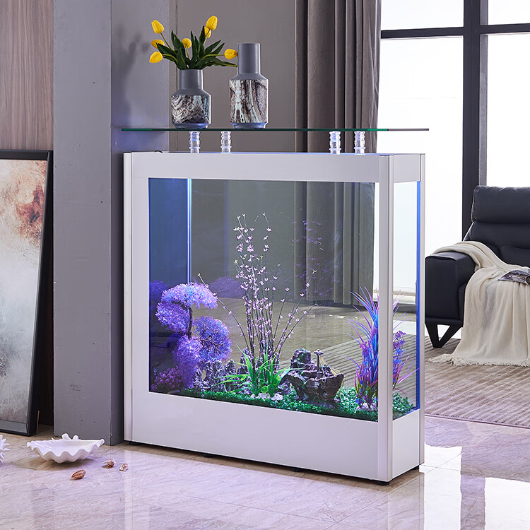 轻奢鱼缸客厅大型隔断屏风落地家用玻璃水族箱生态免换水新款15035128