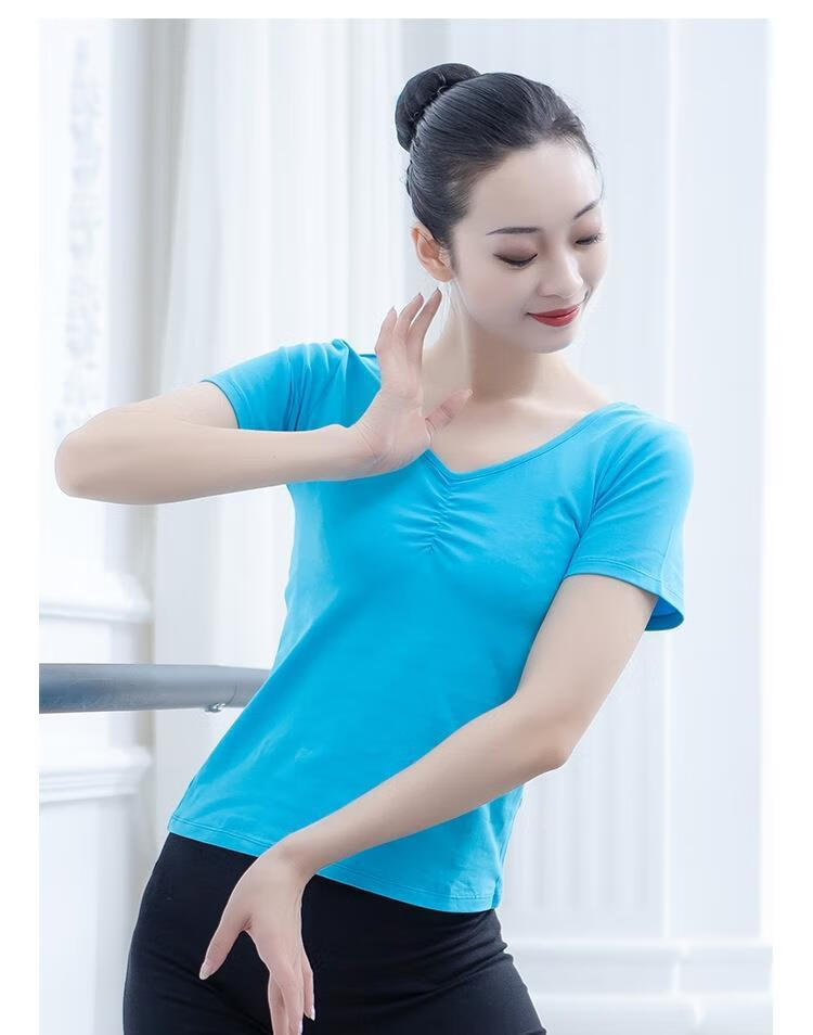 舞蹈服老师专用夏天练功服女大人形体基训套装中国民族舞艺考上衣白色