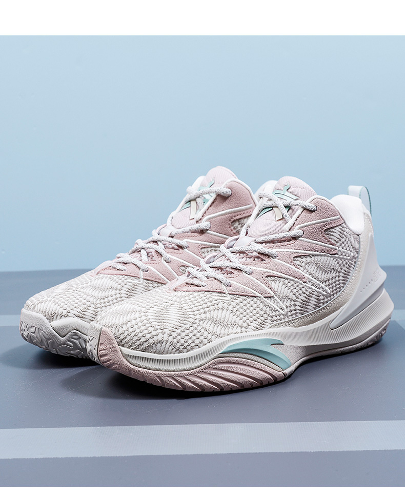 安踏旗舰速决Ⅴ篮球鞋男秋季新款耐磨实战球鞋 112141605 -6一度灰/肤