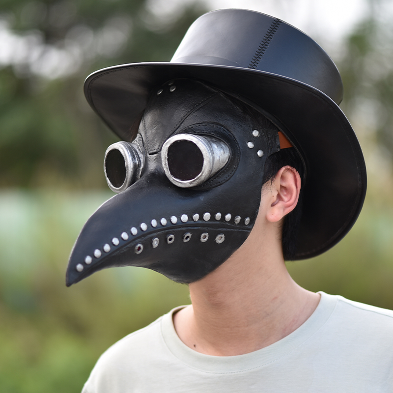 动物头套可爱头饰瘟疫乌鸦动物乌鸦长鸟嘴面具蒸汽朋克中世纪万圣节