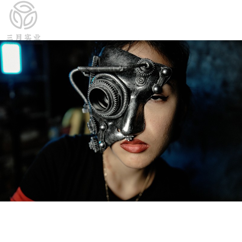 乌鸦鸟假面科幻中世纪赛博朋朋克面罩长嘴动漫展头盔cosplay面具 半脸