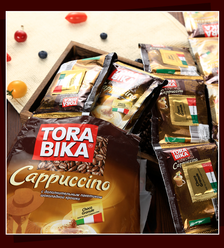 新品俄罗斯印尼torabika速溶咖啡意式卡布奇诺三合一500g