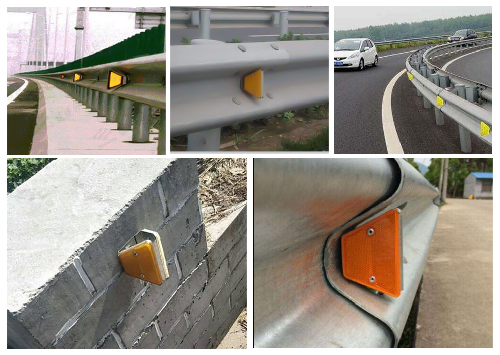 梯形轮廓标两只装高速公路反光标志灯护栏反光标识双面