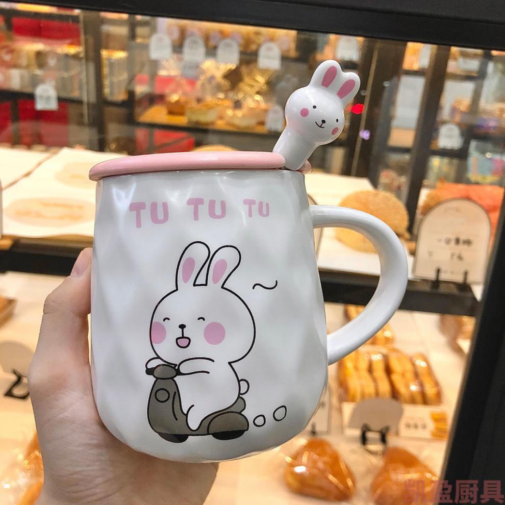 带礼盒装的兔子萝卜陶瓷水杯带盖勺生日礼物男女朋友送学生闺蜜新萝卜