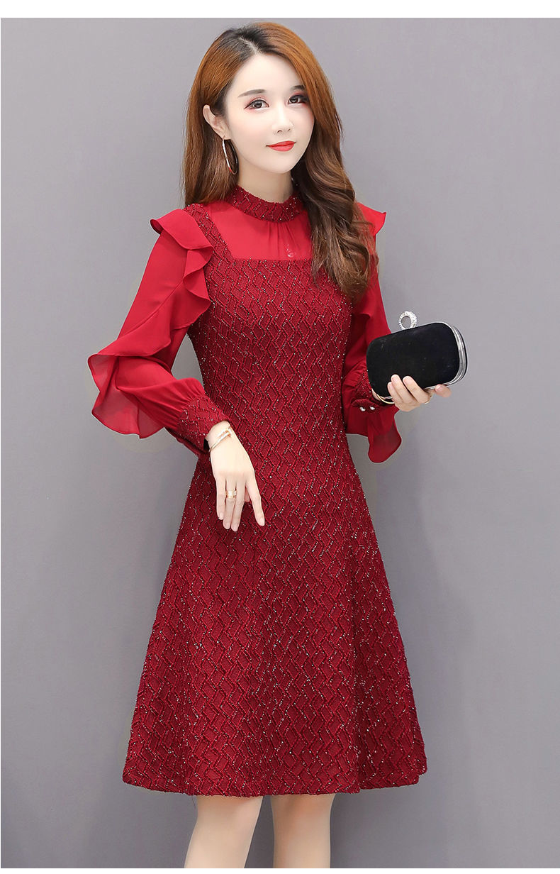 女装新款秋装女装新款长袖连衣裙2021韩版时尚名媛气质显瘦小黑裙黑色