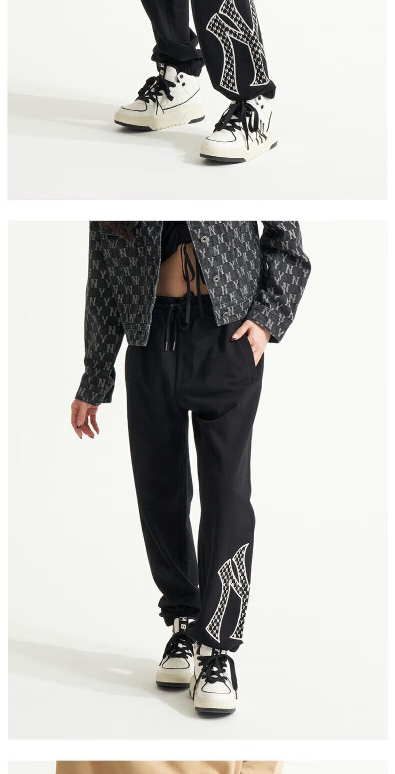 mlb 韩版ny男女裤子复古老花运动长裤宽松休闲舒适情侣2022秋季运动裤