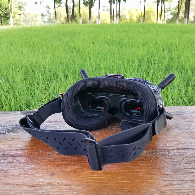 适用dji大疆fpv飞行眼镜v2v1头带穿越机固定扣绑带防漏光海绵垫蓝色