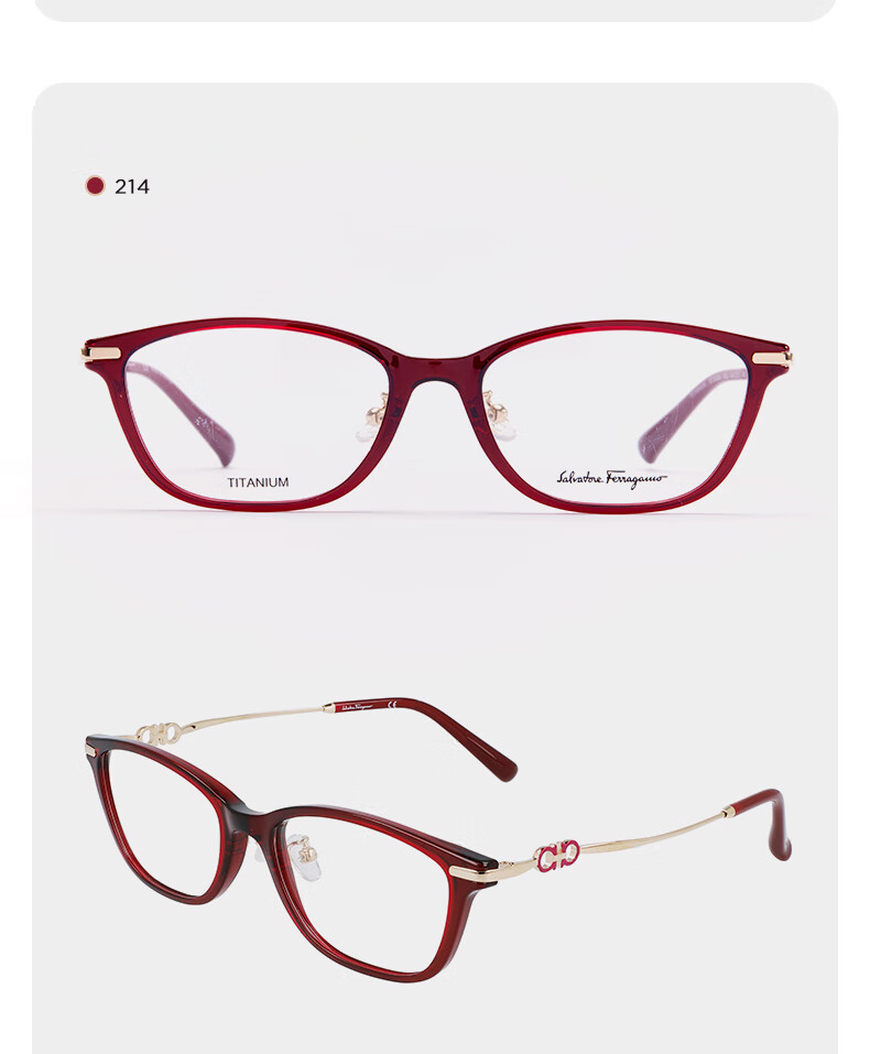 光学镜ferragamo菲拉格慕女士优雅方形小框近视眼镜框sf2900a214
