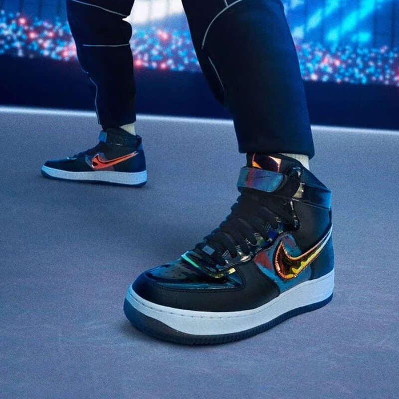 nike耐克潮 女鞋男鞋空军一号电玩lol系列aj1blazer镭射像素白银lpl