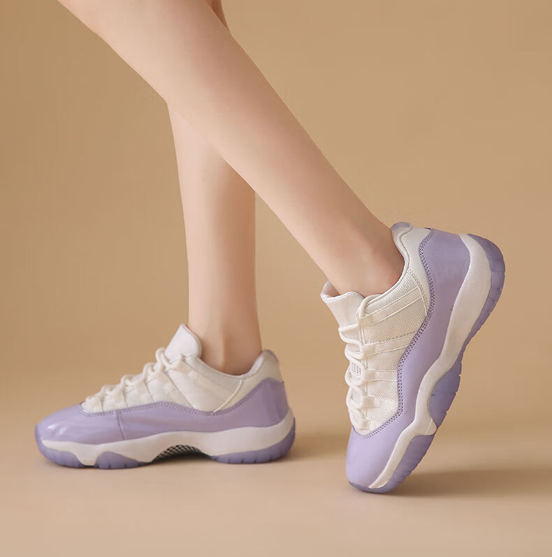 【官方旗舰】特价捡漏aj11 retrolow 乔11白紫女鞋紫罗兰低帮百搭运动