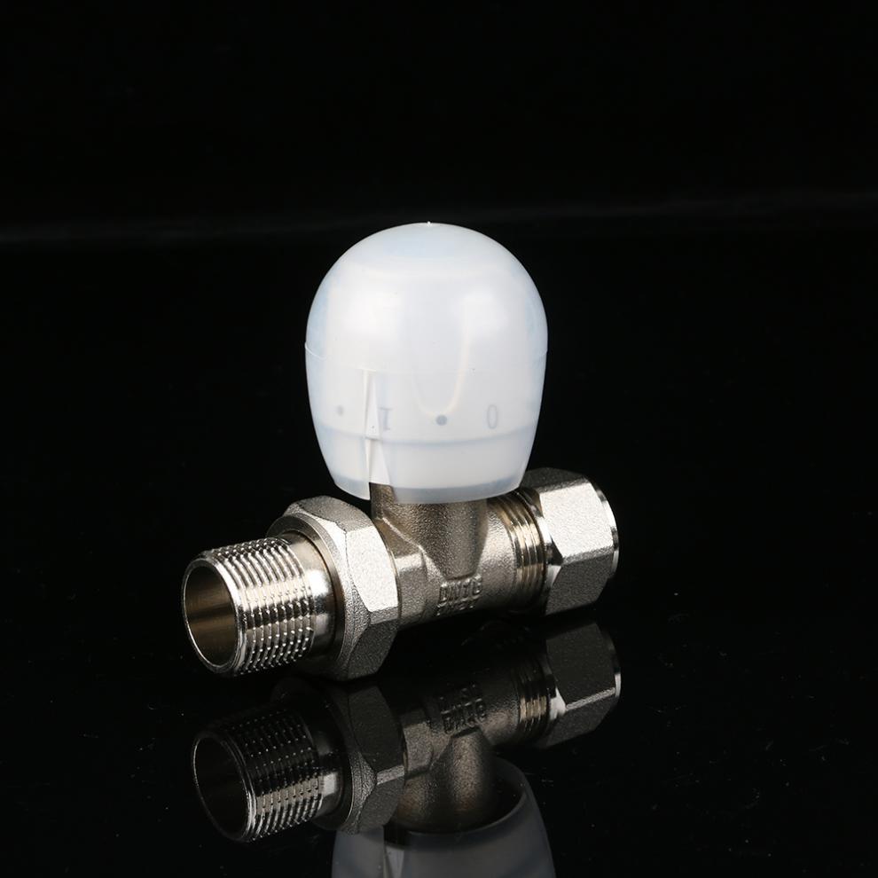 铝塑温控阀地暖管pert卡套式ppr手动角阀直阀暖气散热器调温 16*1/2卡