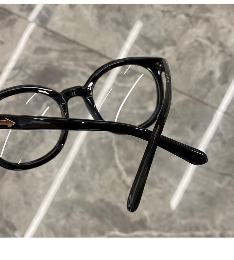 复古黑框眼镜女gm素颜大框黑粗框镜网红眼镜框架敲好看亮黑色送盒布无