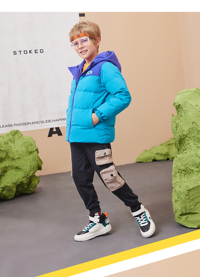 361童装男童两面穿羽绒服儿童加厚外套2021年秋冬季新款中大童小学生