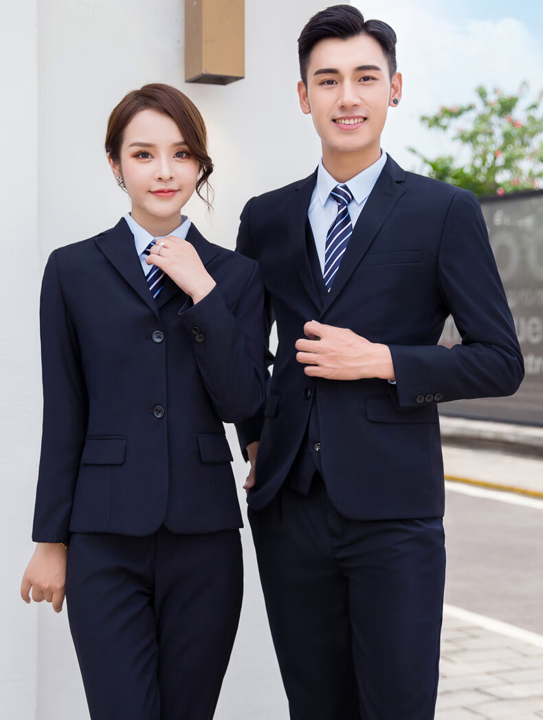 企业管理白领职业装男女同款销售商务西装套装女正装西服秋刺绣银行