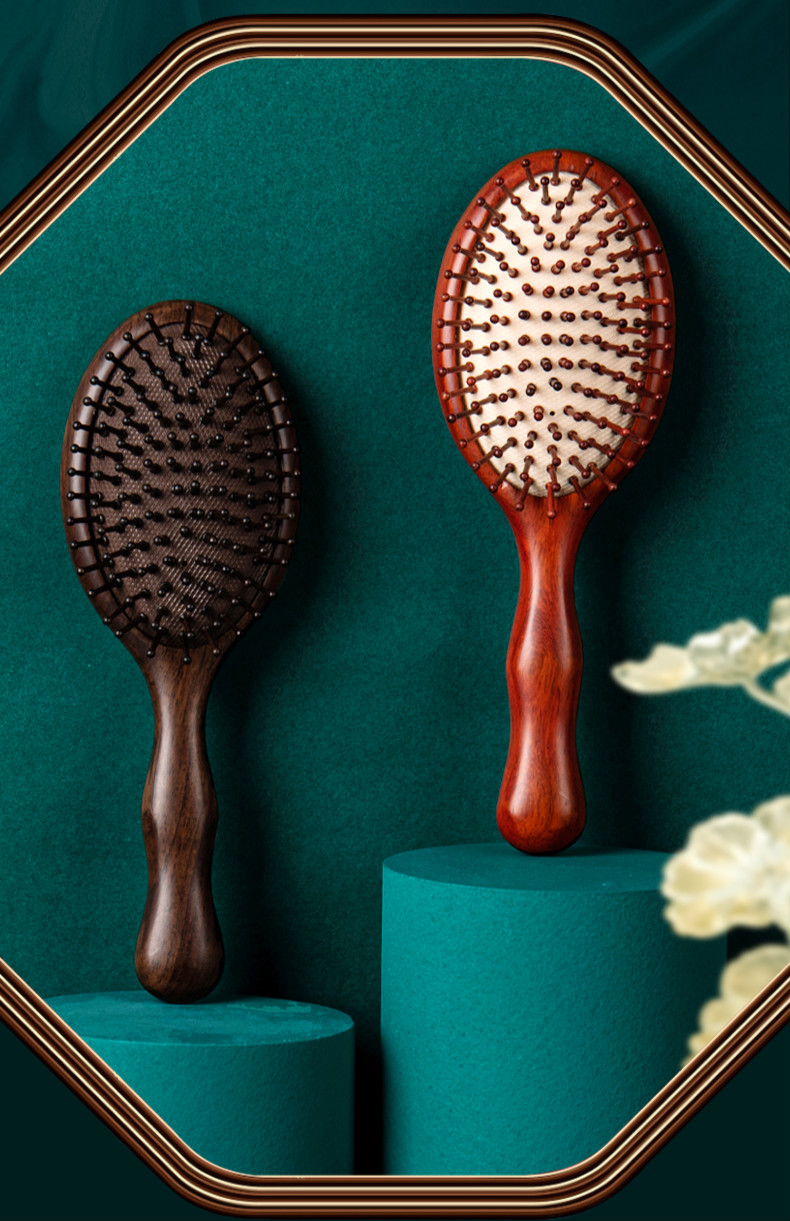 优选好物紫檀木气囊按摩大排梳大板气垫梳子按摩头皮送长辈气垫按摩梳
