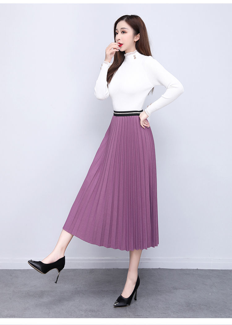 秋冬垂感半身裙女中长款2021年冬季新款显瘦冬裙百搭a型裙子黑色均码