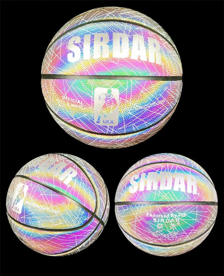 斯伯丁篮球反光夜光发光星空月色7号儿童5号限量版网红蓝球礼同款 抖