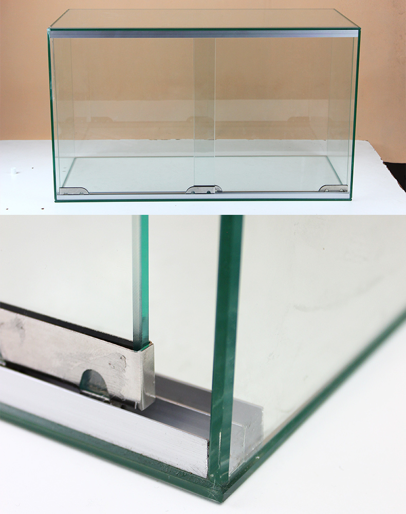 铝合金槽山型槽加厚5mm玻璃夹轮亚克力板有机玻璃手机展示柜轨道
