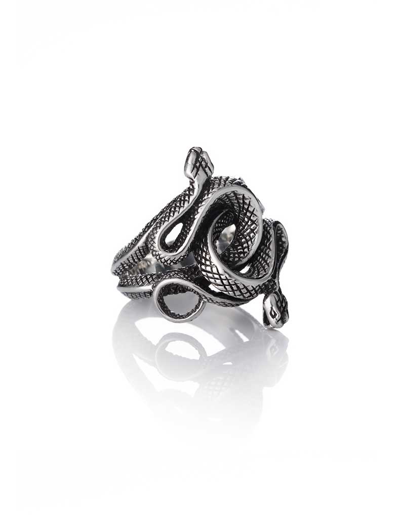 高端限定zocalo双蛇交缠戒指日本银饰925银手工男女戒指13号