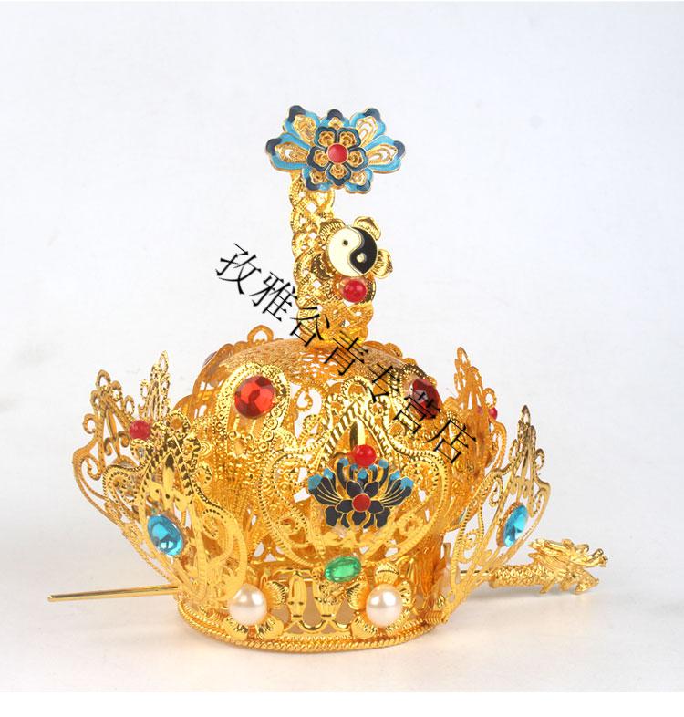 道教用品莲花冠道长高功法师法会祭祀头冠火焰景泰蓝珐琅彩莲花冠