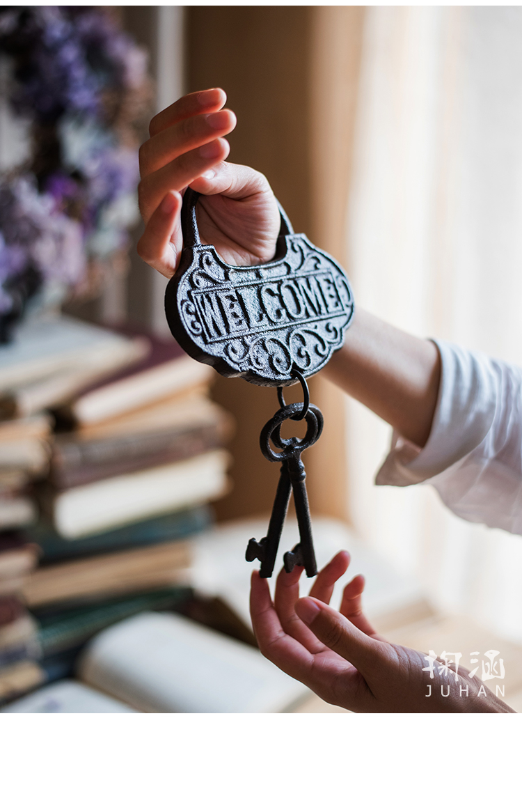 掬涵铸铁钥匙串装饰摆件墙面挂饰件复古欧式杂货花园庭院别墅户外铸铁