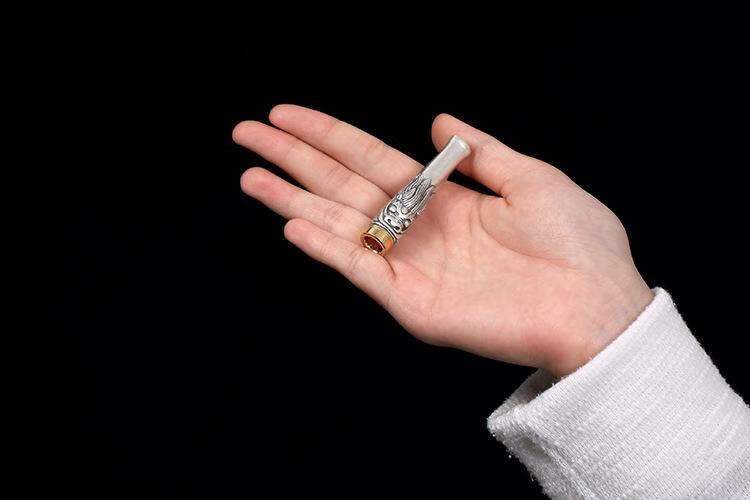 65轻奢高端60 纯银烟嘴过滤器纯银925复古做旧泰银哑光兽个性独特